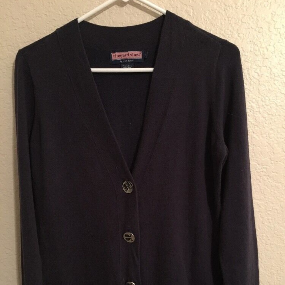 VINEYARD VINES womens Cardigan Whale Logo buttons